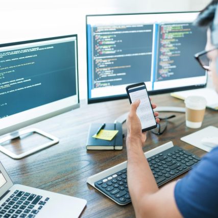 a dutchwriter at work, coding the next website or ecommerce platform, working on the portfolio